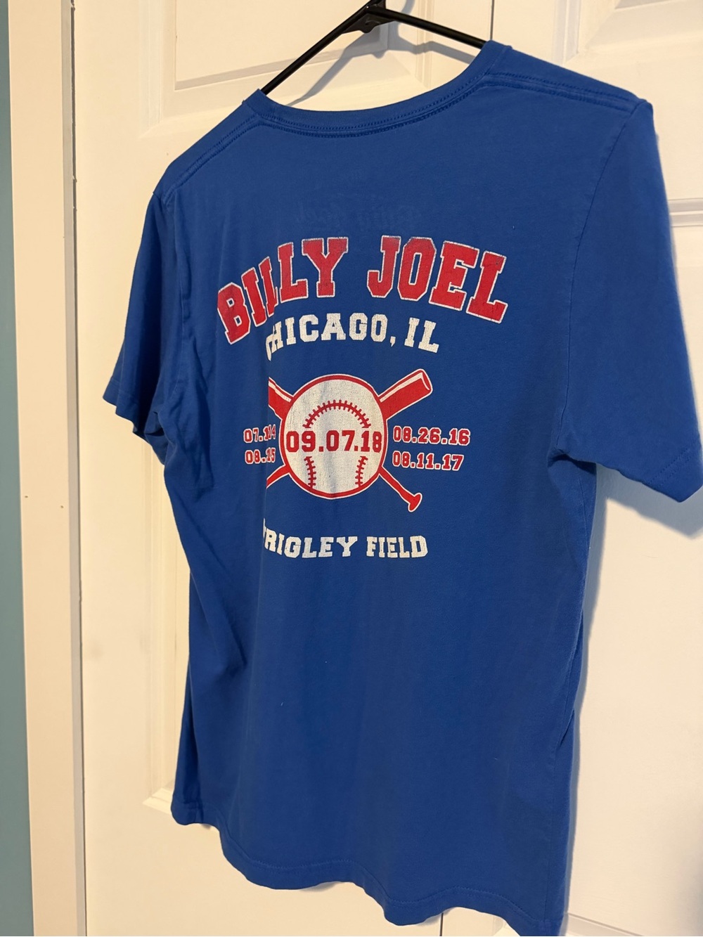 Billy Joel 2019 Wrigley Field Graphic Short Sleeve Concert Tee - Royal Blue